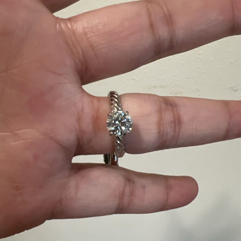 Sterling Silver Moissanite Size 8  Ring Set 1.20CTW VVSD Color - Picture 3 of 6
